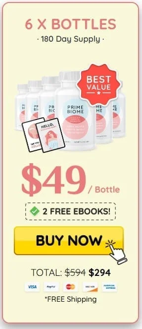Prime Biome Supplement 6 Bottle